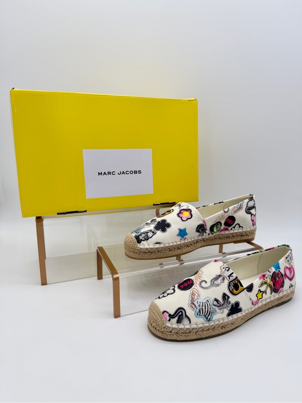 Marc Jacobs NWB The Sticker Print Espadrille Flat Size US 8 EU 38